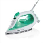 Braun TexStyle 1 Steam Iron SI 1040GR - Iron with SuperCeramic Soleplate, Vertical Steam, 2000 Watt, Green