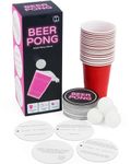 Prezey Full Beer Pong Set with 78 Dares - Drinking Games For Adults, Hen Party Games and Adult Games