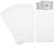 ValBox 3.5x6.5 Money Envelopes, White Kraft #7 Coin Envelopes, Small Parts Envelope with Gummed Flap for Seed, Cash, Budgeting (Pack of 100)