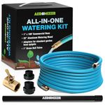 AEROMIXER THE HOSE - All-In-One Watering Kit, 100 FT Garden Hose Heavy Duty, 22" Aluminum Wand w/ 100 FT Hose, 1"Brass Ball Valve Garden Hose 100ft, 650 PSI Garden Water Hose 100 Ft Watering Hose Kit