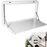 HWHongRV Foldable RV Picnic Table Perfect for Campervans and Motor Homes Wall-Mounted Drop Leaf Design with Lockable Aluminum Alloy Kit Ideal for Outdoor Use White, 800 x 450mm