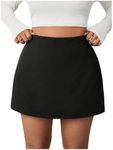 MakeMeChic Women's Y2K Mini Skirt with Shorts Aline Micro Skort Short Skirt Plus Black X-Large Plus