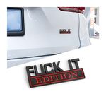 Fuck IT Edition Emblem for Car, 3D Stickers for Auto Fender Bumper, Cool Badge Decoration Decal for Men and Women, Vehicle Exterior Replacement Accessories for SUV, Truck, Laptop (Black/Wine Red)