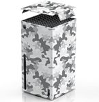 WOLIBEAR Magnetic Wraps for Xbox Series X Console Accessories, New Look Design Cover Skin with Premium PU Leather, Magnetic Closure Wrap & TOP Cover for Xbox Series X, Full Protection - Gray Camo