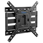 MOUNTUP Ultra Slim Full Motion TV Wall Mount, 1.3" Thin Low Profile TV Bracket for 26-65" LED OLED QLED TVs,Smooth Swivel Tilt Extension,Max Vesa 400x400mm,Up to 88lbs,Fits Single 12" 16" Studs,MU0062