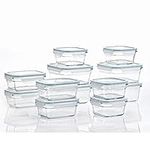 GLASSLOCK 24 Piece Oven Microwave Safe Glass Food Storage Containers Set w/ Lids