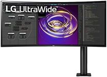 LG 34WP88CN-B 34 Inch QHD (3440 x 1440) Curved Monitor with UltraWide 5ms 60Hz Display and Ergonimic Monitor Arm, AMD FreeSync, USB Type C, Black