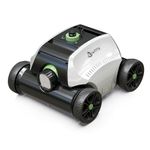 Cordless Robotic Pool Vacuum for Above Ground Pools, 130-Mins Runtime Pool Cleaner with Self-Parking & 1300 Sq. Ft Coverage, Powerful Suction & 6600mAh Battery for Longer Lifespan (White&Green)