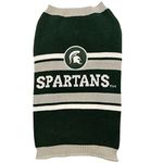 NCAA Michigan State Spartans Dog Sweater, Size Extra Large. Warm and Cozy Knit Pet Sweater with NCAA Team Logo, Best Puppy Sweater for Large and Small Dogs