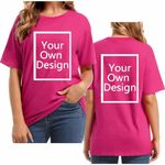 Personalised T Shirts for Women and Men Summer Tops Custom Print T Shirt Front and Back Create Your Own T Shirt Personalised Text and Image T Shirt Unisex Plus Size Gift UK