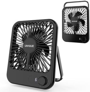 UN1QUE Slim Portable Desk Fan, 0-100 Speeds Adjustable Mini Fan, Rechargable Fan with Fragrance Function, Long Battery-life Personal Fan for Home Outdoor, An Aromatherapy Tablet Included