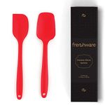 Frenchware Non-Stick Premium Silicone Spatula (Large Spatula & Large Spoon, Red) for Cooking, Baking & Mixing, Seamless Design