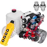 VEVOR Hydraulic Pump Double Acting Hydraulic Power Unit Double Solenoid Hydraulic Power Pack 12V DC Hydraulic Power Pump with 4.5Liter Reservoir for Dump Trailer Car Lifting