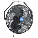 iLiving Wall Mounted Variable 14 Inches Speed Indoor/Outdoor Weatherproof Fan, Industrial grade for Patio, Greenhouse, Garage, Workshop, and Loading Dock, 2473 CFM, Black