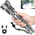 Rechargeable LED Flashlights High Lumens, 250,000 Lumen Brightest Flashlight with 5 Modes and Waterproof, Long Lasting Powerful Handheld Bright Flashlight for Emergencies Camping