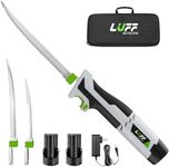 LUFF Electric Fillet Knife 12V Cordless Fishing Knife with 8" & 10" Reciprocating Blades, 2 Replaceable Batteries, Safety Lock, Quick Charger and Carry Case for Fishing, Filleting