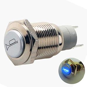YIYIDA Commutateur de klaxon Reset switch Air Horn Interrupteur de réinitialisation Bouton de klaxon automatique Interrupteur momentané Bouton poussoir 12 V étanche pour voiture Camion Navire