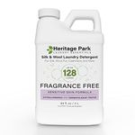 Heritage Park Silk & Wool Fragrance Free, Hypoallergenic, pH-Neutral Laundry Detergent - Dermatologist-tested, Sensitive Skin-Friendly, Enzyme-Free, Concentrated Up to 128 loads (64 fl oz)