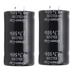 Super Capacitor, 2Pcs 2.7V 500F Farad Capacitor Super Capacitor Rectifier Capacitor Energy Storage Rectifier Accessory, Vehicle Amplifier Capacitors