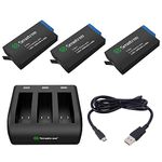 Smatree Replacement Battery (3-Pack) with 3-Channel Charger Compatible with GoPro Hero Max…