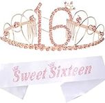 16th Birthday Gifts for Girl,16th Birthday Tiara and Sash