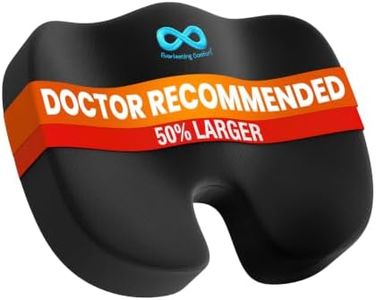 Everlasting Comfort Doctor Recommended Memory Foam Seat Cushion for Office Chairs & Car - Ergonomic Office Desk Accessories - Cushions for Tailbone Pain Relief, Sciatica (Black, X-Large)