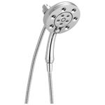 Delta Faucet 4-Spray Setting In2ition 2-in-1 Showerhead with Handshower I Overhead and Handheld Shower I H2Okinetic Shower head for Bathroom with Hose I 10 Year Warranty I Lumicoat Chrome - 58472-PR