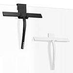 Navaris Shower Cleaner Squeegees - Set of 2 - Scraper for The Bathroom Screen Door - Silicone Shower Squeegee for Glass Doors - 28cm x 22cm - Black and White