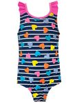 Harry Bear Girls Hearts Swimsuit Blue 5-6 Years