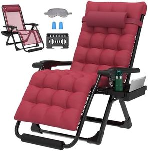 ZENPETIO 29In XL Zero Gravity Chair w/Cushion, Zero Gravity Recliner Lounge Chair for Indoor and Outdoor, Reclining Camping Chair for Lawn, Anti Gravity Chair with Cup Holder and Footrest, 440LBS
