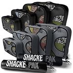 Shacke Pak - 5 Set Packing Cubes with Laundry Bag (Pure Black) & Shacke Pak - 5 Set Packing Cubes with Laundry Bag (Dark Gray)