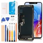 Olivechard Hard OLED XS Max LCD Screen Replacement for iPhone Xs Max 6.5 inch [Hard OLED,NOT LCD] LCD Display Touch Digitizer Screen Assembly A2215 A2160 A2217 with Repair Tools