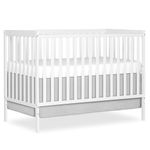 Dream On Me Synergy 5-in-1 Convertible Crib in White, Greenguard Gold Certified, BSA Certified, 3 Mattress Height Settings, Classic Nursery Furniture