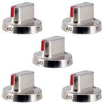 Upgrade 5pcs DG64-00472A Stove Knob Replace DG64-00473A,DG64-00347A,DG64-00347B Samsung Stove Knob, Compatible with Samsung Oven FX510BGS FX710BGS NX58F5300SS NX58F5500SS(Picture 6 for More Models)