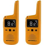 Motorola T72 Twin Pack Walkie Talkie with Carabiners - Based on the XT185, built for Climbing, Hiking, Biking, Camping, Skiing Yellow