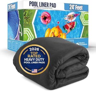 Above Ground Pool Liner Pad, 24' Foot Round, Pre-Cut Heavy Duty Outdoor Pool Pads for Above Ground Pools, Black Swimming Pool Liners for Padding and Protection, Thick Pool Mats to Prevent Punctures