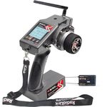Radiolink RC6GS V2 6 Channels RC Transmitter and Gyro Receiver R7FG, Voltage Telemetry & Long Range Control, 2.4Ghz Surface Radio Controller for RC Crawler, Drifting, Buggy Cars and Boats, Black, M