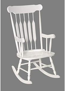 Gift Mark Rocking Chairs - Classic Wooden Rocker - Comfort Fitted Design Perfect for Living Rooms, Bedrooms, Nurserys, and More - Classic Vintage Style Chairs (White)
