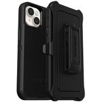 OtterBox iPhone 14 & i Phone 13 Defender Series Case - Black, Rugged & Durable, with Port Protection, Includes Holster Clip Kickstand