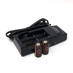 Demonfire 18350 Flat Top 1200mAh 3.7V High Drain LiMn IMR Rechargeable Battery (2 Pieces) D1 Charger