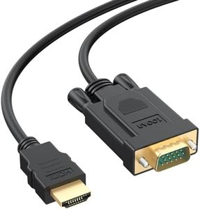 HDMI to VGA Cable 3FT, HDMI to VGA Uni-Directional Cord (Male to Male) Compatible for Raspberry Pi, Roku, Computer, Desktop, Laptop, PC, Monitor, Projector, HDTV and More