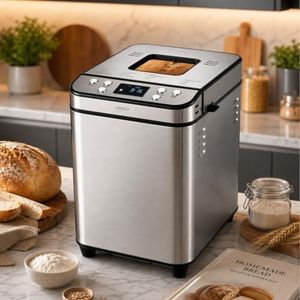 Iriko Bake X100 Atta & Bread Maker | 700W Fully Automatic Dough Kneader & Bread Machine | 25 Auto Programs | 3 Crust Settings | Delay Timer & LCD Display | Satinless Steel Design