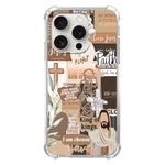 God Jesus Faith Collage Phone Case Compatible with iPhone 15 Pro Max，Brown Jesus Vibes Collage Cool Teen Woman Girl Boy Case for iPhone 15 Pro Max,Shockproof TPU Bumper Protective Case