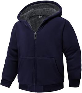 JACKETOWN Hoodie for Boys Fleece Jacket Zip Up Sherpa Lined Hooded Sweatshirts with Two Pockets 6-15 Years Old