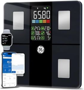 GE Weight Scale Smart for Body, Body Fat Weighing Scales Bathroom with BMI Muscle Mass 14 Body Composition Metrics with Large Display Accurate Bluetooth App 180kg/400 Pounds Capacity