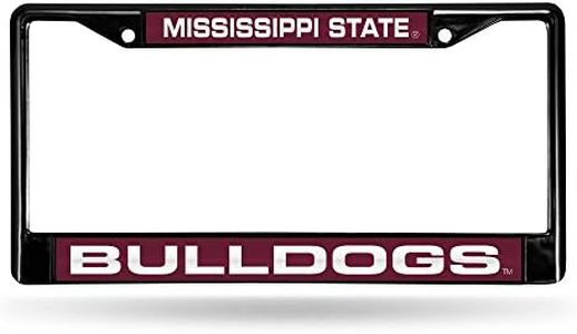 NCAA Laser Cut Inlaid Standard Chrome License Plate Frame, Black, FCLB160101, Black, 6" x 12.25"