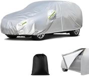 Waterproof All Weather SUV Car Cover Universal Fit SUV Length 191-200 inch, 6 Layers Outdoor Full Exterior Cover with Door Zipper&Cotton&Windproof Belt for Sun UV Snow Rain Dust Hail Protection