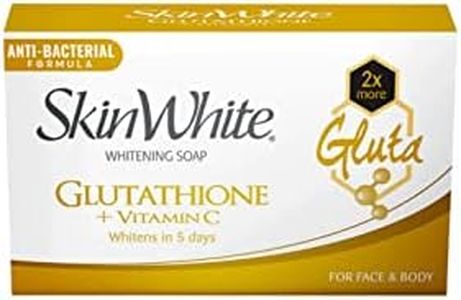 SkinWhite Whitening Glutathione + Vitamin C Soap 90g whitens in 5 days for face and body, Anti - bacterial formula. 2X more Glutathione.