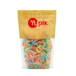 Yupik Gummy Neon Worms, 1 kg, Gluten-Free, Sweet & Sour, Fruity Flavors, Sugary Coating, Chewy Small Gummies, Fun Treat, Sweet Candy, Delicious Snack, Ideal for Gifting, Holidays & Baking