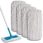 Zeltauto Reusable Mop Replacement Compatible with Flash Speed Mop Floor Cleaner Microfiber Cloth Refill Deep Clean for Hard Surfaces (4 Stripe)